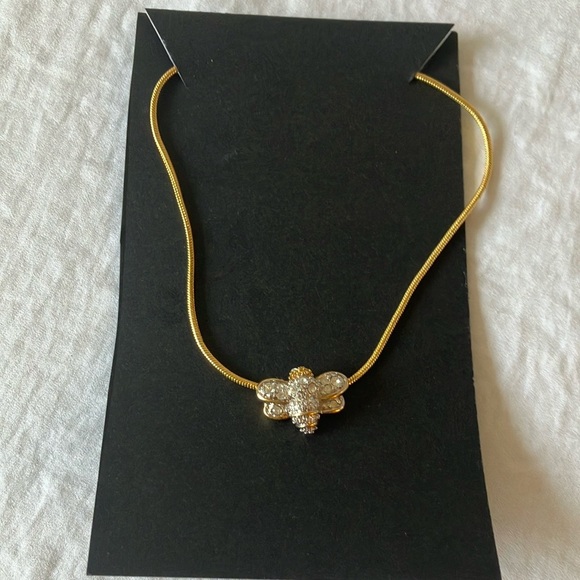Gold Tone Bee Necklace - Picture 1 of 10